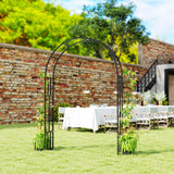 7.3ft Steel Garden Arch Trellis for Climbing Plants Roses Wisteria Vines, Black