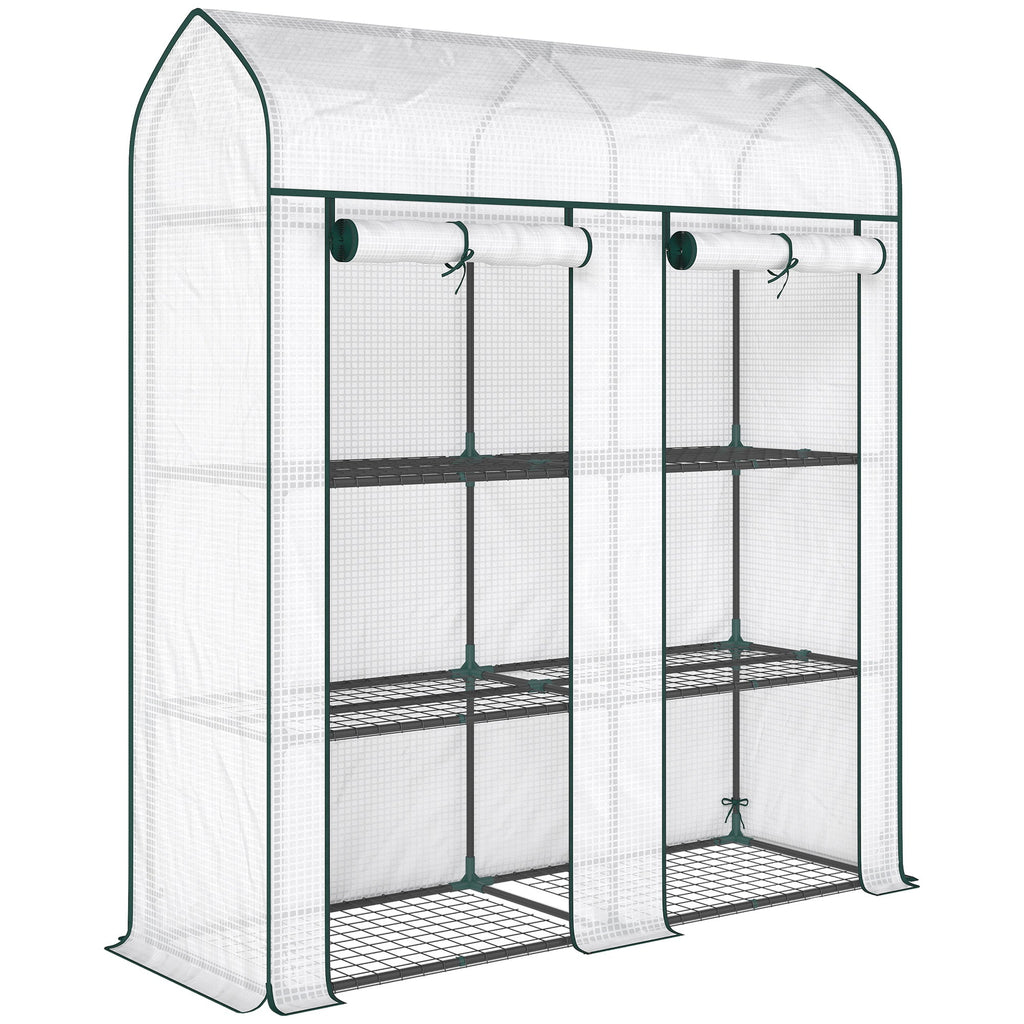 3-Tier Mini Greenhouse, 56.3" x 18.1" x 65", White