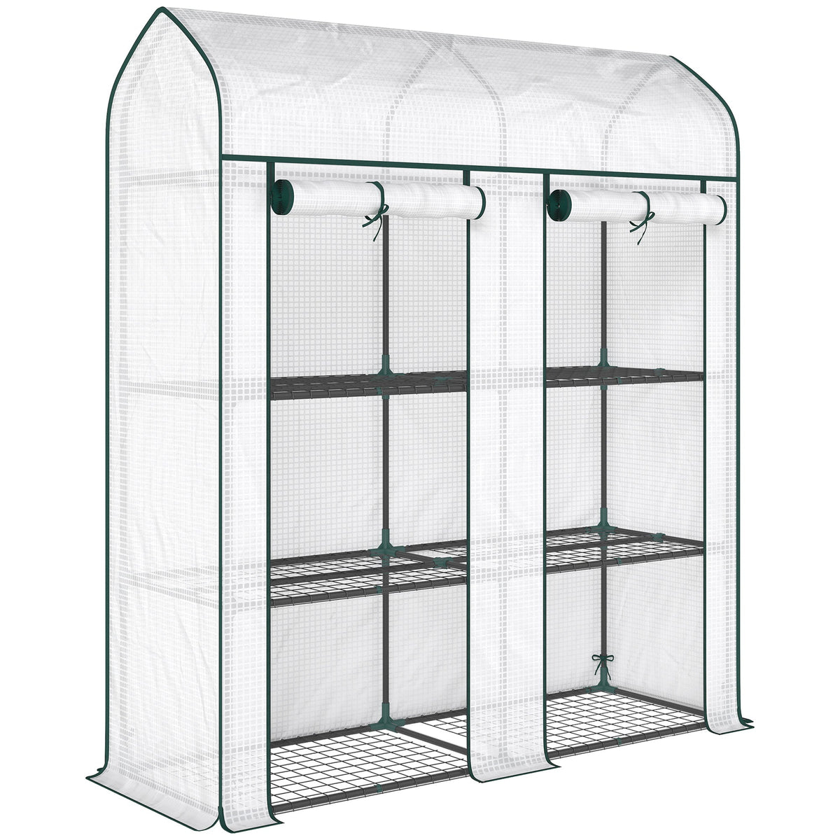 3-Tier Mini Greenhouse, 56.3" x 18.1" x 65", White