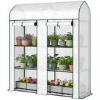 3-Tier Mini Greenhouse, 56.3" x 18.1" x 65", White