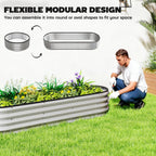 2pcs 6 x 2 x 1 ft Galvanized Raised Garden Beds, Silver
