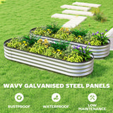 2pcs 6 x 2 x 1 ft Galvanized Raised Garden Beds, Silver