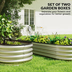 2pcs 6 x 2 x 1 ft Galvanized Raised Garden Beds, Silver