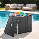 30 Gallon Outdoor Storage Box Side Table with Umbrella Holder