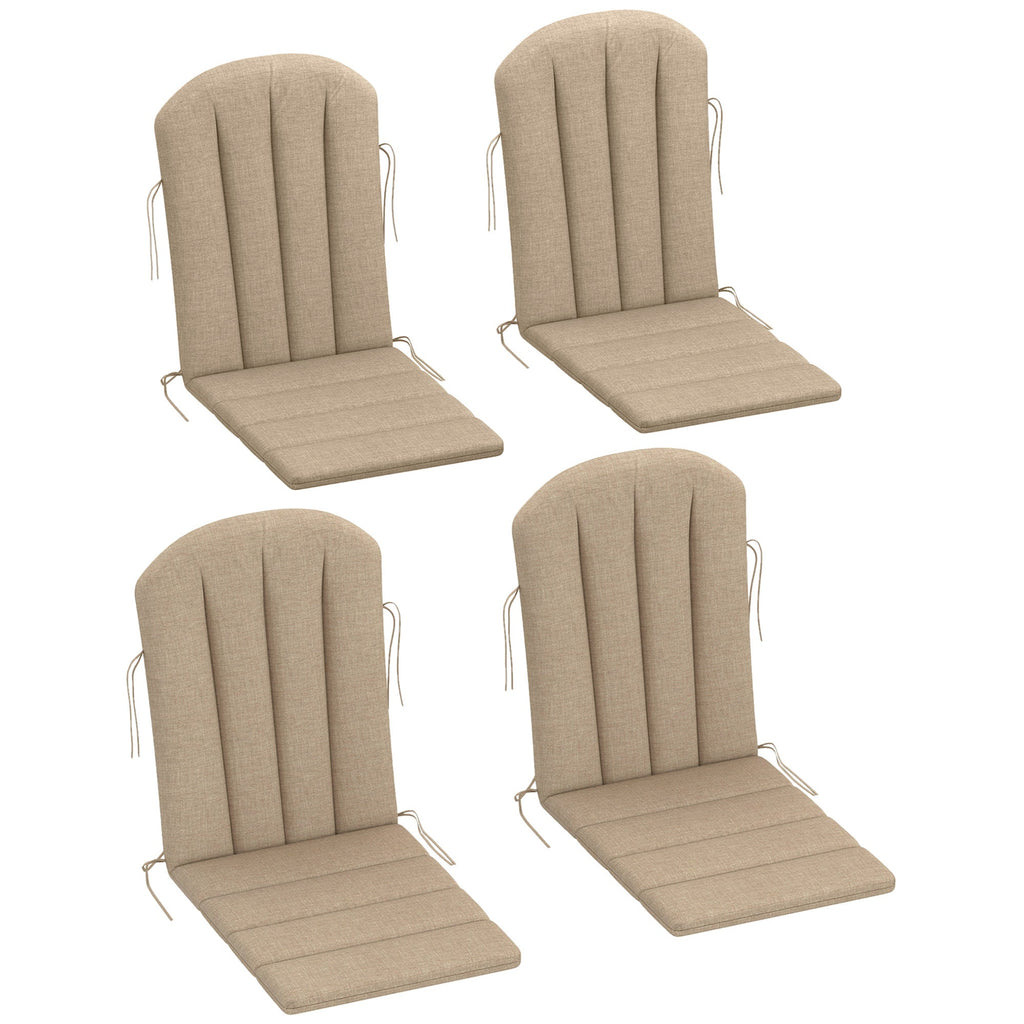 4-Piece Adirondack Chair Cushion Set with Ties, Beige