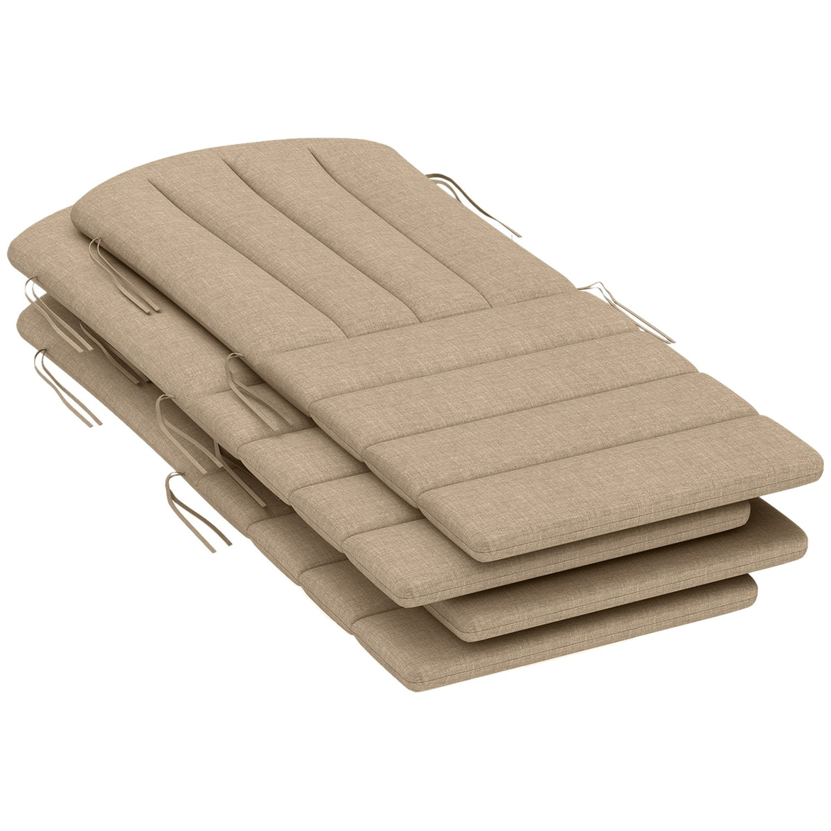 4-Piece Adirondack Chair Cushions, 49" x 20" x 2", Beige
