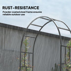 7.3ft Steel Garden Arch Trellis for Climbing Plants Roses Wisteria Vines, Black