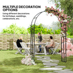 7.3ft Steel Garden Arch Trellis for Climbing Plants Roses Wisteria Vines, Black