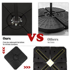 Set of 4 Parasol Base Stand Weights for Cantilever Parasols, Water and Sand Filled, Up to 120kg, Black