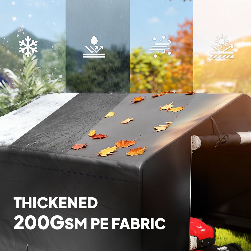 10' x 10' Portable Storage Shed with Roll-up Door, Dark Grey
