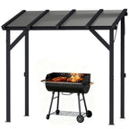 8' x 5' Hardtop Grill Gazebo with Polycarbonate Roof and Steel Frame, Wall-Mounted