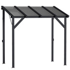 8' x 5' Hardtop Grill Gazebo with Polycarbonate Roof and Steel Frame, Wall-Mounted