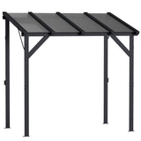 8' x 5' Hardtop Grill Gazebo with Polycarbonate Roof and Steel Frame, Wall-Mounted