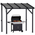8' x 5' Hardtop Grill Gazebo with Polycarbonate Roof and Steel Frame, Wall-Mounted