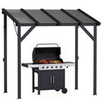 8' x 5' Hardtop Grill Gazebo with Polycarbonate Roof and Steel Frame, Wall-Mounted