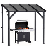8' x 5' Hardtop Grill Gazebo with Polycarbonate Roof and Steel Frame, Wall-Mounted