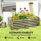 6' x 3' x 2' Galvanized Raised Garden Bed for Vegetables, Light Wood Effect