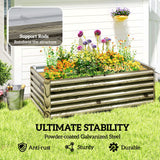 6' x 3' x 2' Galvanized Raised Garden Bed for Vegetables, Light Wood Effect