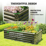 6' x 3' x 2' Galvanized Raised Garden Bed for Vegetables, Light Wood Effect