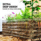 6' x 3' x 2' Galvanized Raised Garden Bed for Vegetables, Light Wood Effect