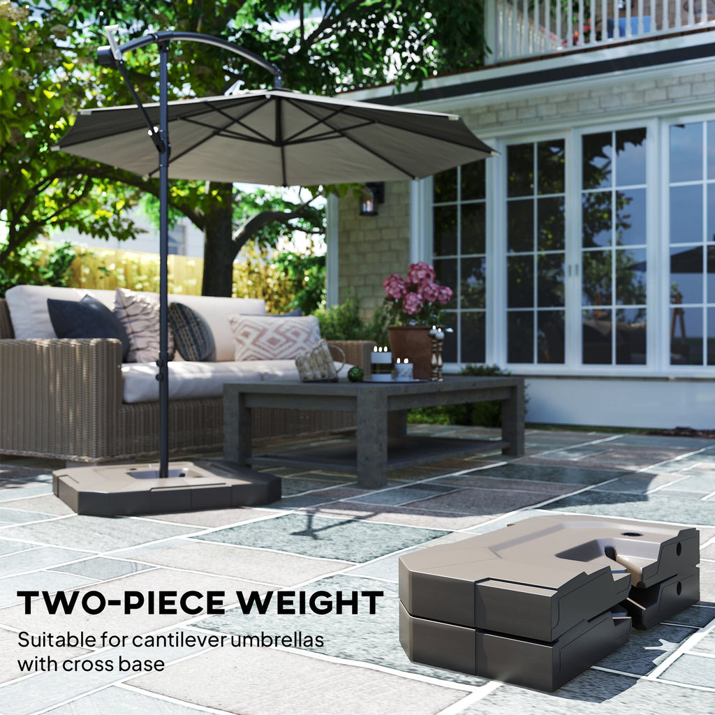 2-Piece Cantilever Umbrella Base Weight Set, 231 lb, Brown