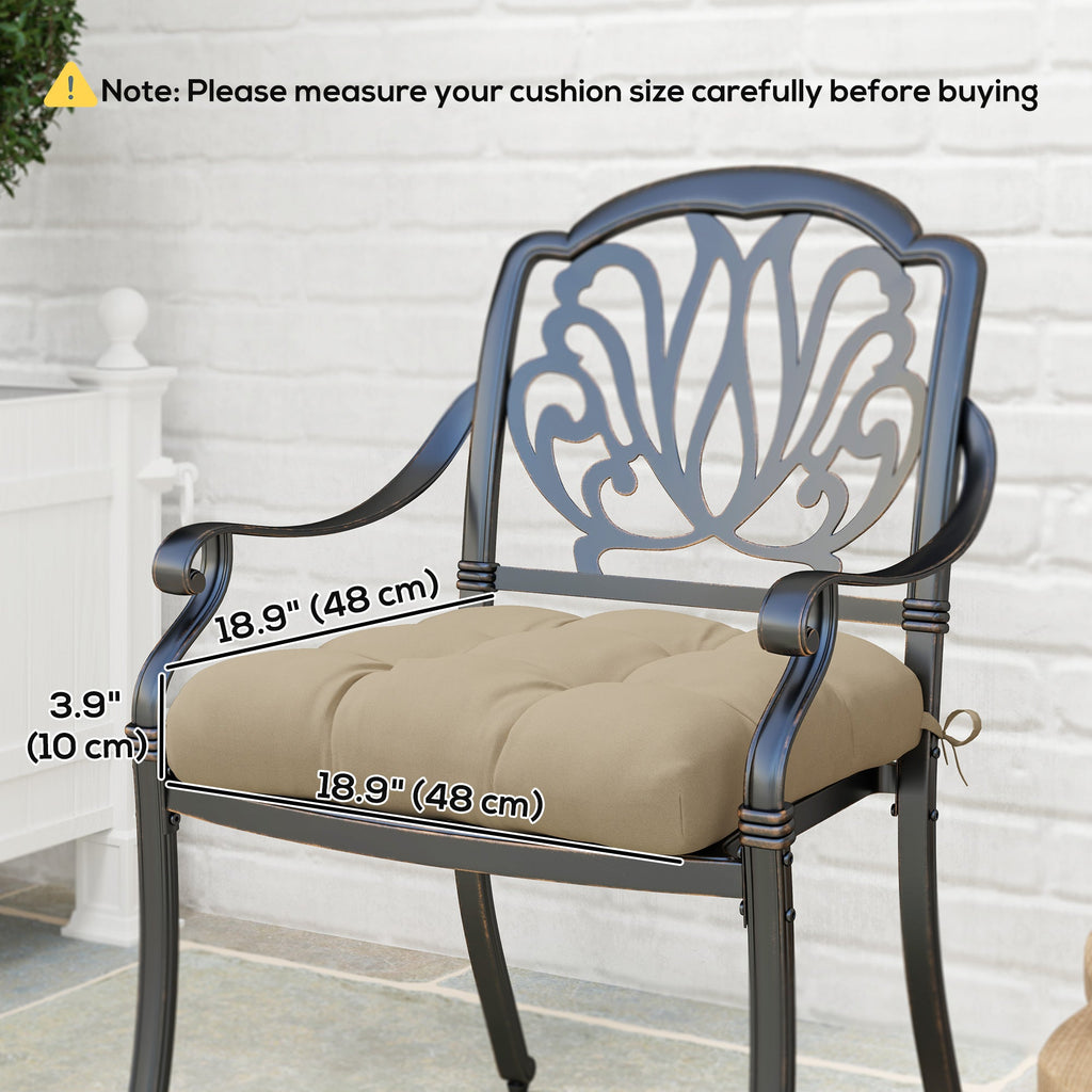 4-Piece Patio Chair Cushions Set with Ties, 19" x 19" x 4"