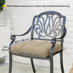 4-Piece Patio Chair Cushions Set with Ties, 19" x 19" x 4"