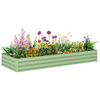 Galvanized Raised Garden Bed 8' x 3' x 1' for Vegetables, Flowers & Herbs, Light Green