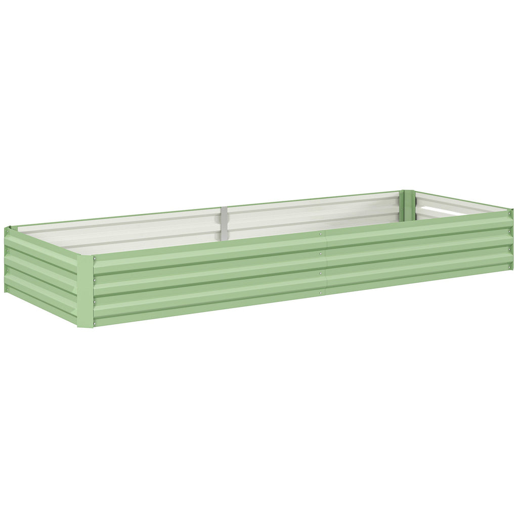 Galvanized Raised Garden Bed 8' x 3' x 1' for Vegetables, Flowers & Herbs, Light Green