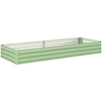 Galvanized Raised Garden Bed 8' x 3' x 1' for Vegetables, Flowers & Herbs, Light Green