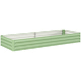 Galvanized Raised Garden Bed 8' x 3' x 1' for Vegetables, Flowers & Herbs, Light Green