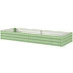 Galvanized Raised Garden Bed 8' x 3' x 1' for Vegetables, Flowers & Herbs, Light Green