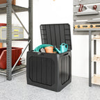 32 Gallon Plastic Deck Box with Handles, Black