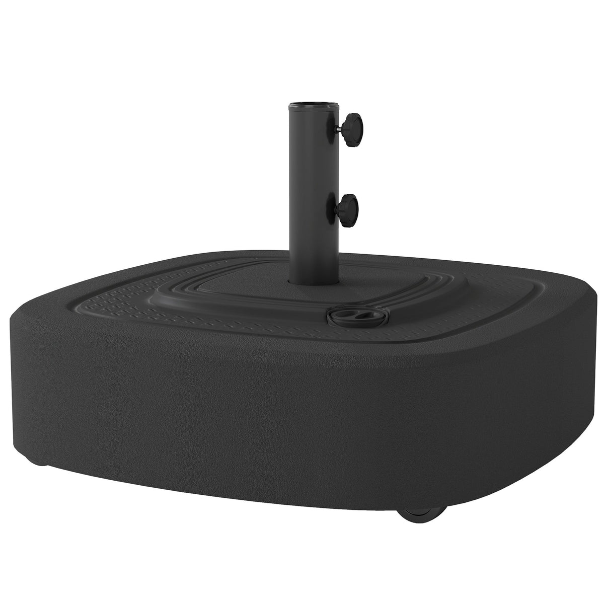 Patio Umbrella Base with Wheels, 110 lbs Sand/86 lbs Water, Black
