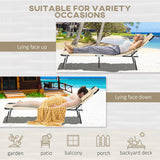 2pcs Adjustable Outdoor Lounge Chairs with Face Hole, Beige