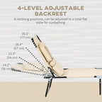 2pcs Adjustable Outdoor Lounge Chairs with Face Hole, Beige