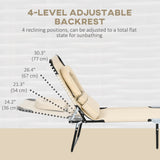 2pcs Adjustable Outdoor Lounge Chairs with Face Hole, Beige