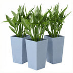 3 Piece 24" Tall Planters with Drainage Holes, Light Gray