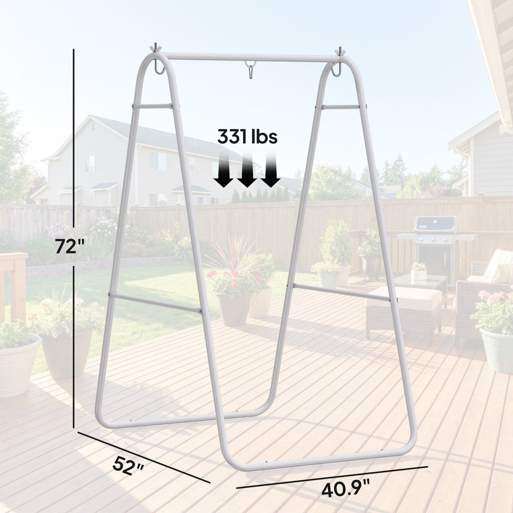 Hammock Chair Stand with Steel Frame, 330 LBS Capacity, White