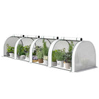 13' L x 3' W x 2.5' H Portable Tunnel Greenhouse, White