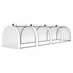 13' L x 3' W x 2.5' H Portable Tunnel Greenhouse, White