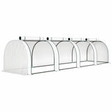 13' L x 3' W x 2.5' H Portable Tunnel Greenhouse, White