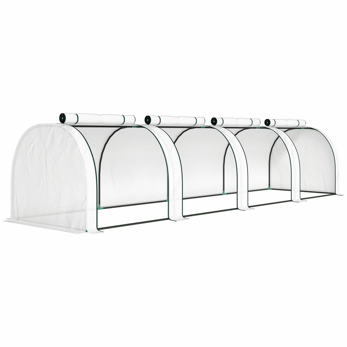 13' L x 3' W x 2.5' H Portable Tunnel Greenhouse, White