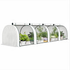 13' L x 3' W x 2.5' H Portable Tunnel Greenhouse, White