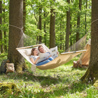 200 x 140 cm Double Hammock with Pillow and Pad, Cream White