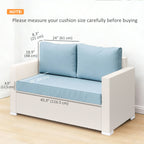 2 Seater Outdoor Seat Cushions with Backrest, Light Blue
