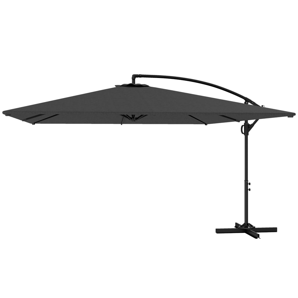 111" x 150.4" Cantilever Umbrella with 360° Rotation and Tilt, Grey