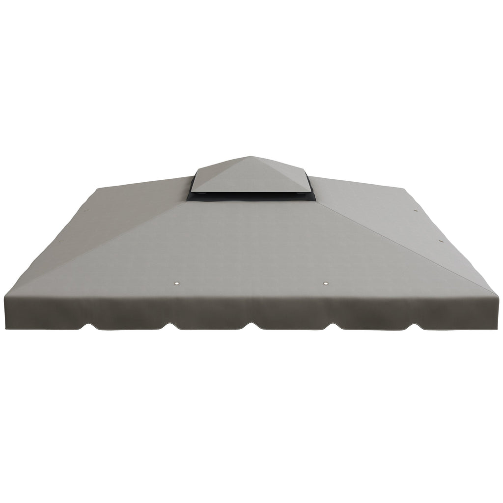 10' x 10' Gazebo Replacement Top with Double Vented Roof for Outdoor Patio Use, Light Gray
