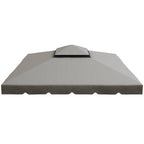10' x 10' Gazebo Replacement Top with Double Vented Roof for Outdoor Patio Use, Light Gray