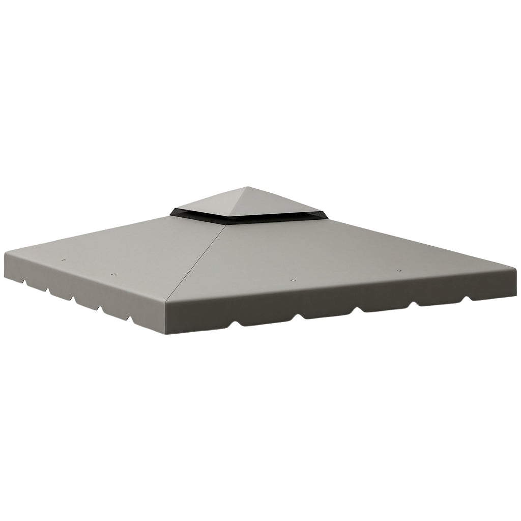 10' x 10' Gazebo Replacement Top with Double Vented Roof for Outdoor Patio Use, Light Gray